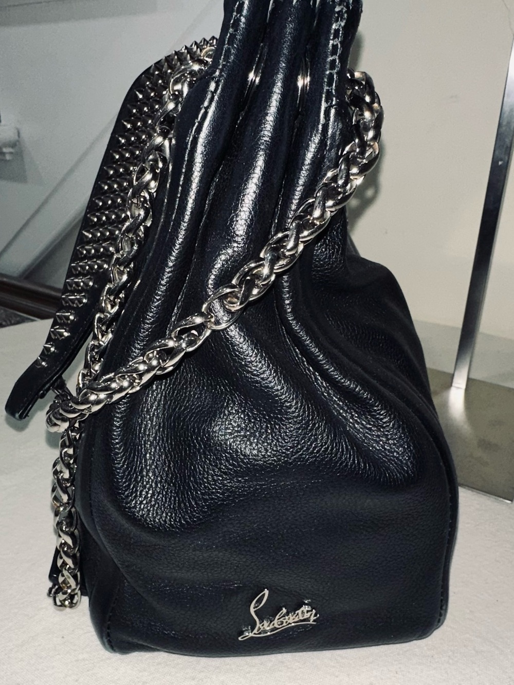Christian Louboutin Marianna Rider Hobo Shoulder Bag.